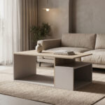 Coffee table Wendo taupe-sonoma 91x37x50cm
