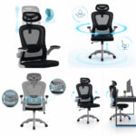 Office chair manager Delilah black mesh grey PP 61x62x120cm - Слика 2