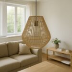 Lilabel Inart wicker ceiling lamp in natural color Φ25x84cm - Image 2