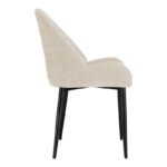 Chair Finda white fabric with black metal leg 59x54x86.5cm - Слика 3