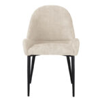 Chair Finda white fabric with black metal leg 59x54x86.5cm - Слика 4