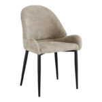 Chair Finda beige fabric with black metal leg 59x54x86.5cm
