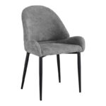 Chair Finda grey fabric with black metal leg 59x54x86.5cm