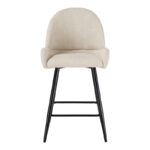 Mid height bar stool Finda white fabric with black metal leg 54x51x102cm - Слика 4