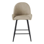 Mid height bar stool Finda beige fabric with black metal leg 54x51x102cm - Слика 4
