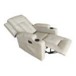 Relax armchair with massage mechanism Gessel fabric beige 80x90x98cm - Слика 2