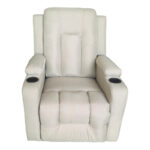 Relax armchair with massage mechanism Gessel fabric beige 80x90x98cm - Слика 3