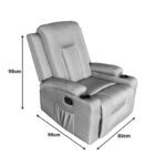 Relax armchair with massage mechanism Gessel fabric beige 80x90x98cm - Слика 5