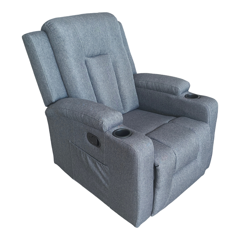 331-000014 Relax armchair with massage mechanism Gessel fabric anthracite 80x90x98cm - Слика 1