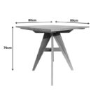 Cadrada table teak wood in natural shade 80x80x76cm - Image 6