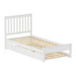 Bed Benia with trundle bed pine wood in white color 90x190cm - Image 3