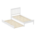 Bed Benia with trundle bed pine wood in white color 90x190cm - Image 5