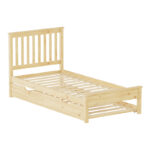 Bed Benia with trundle bed pine wood in natural color 90x190cm - Image 3