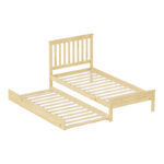 Bed Benia with trundle bed pine wood in natural color 90x190cm - Image 5