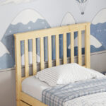 Bed Benia with trundle bed pine wood in natural color 90x190cm - Image 6