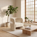 Armchair Coconda beige fabric 63x68x71cm - Слика 2