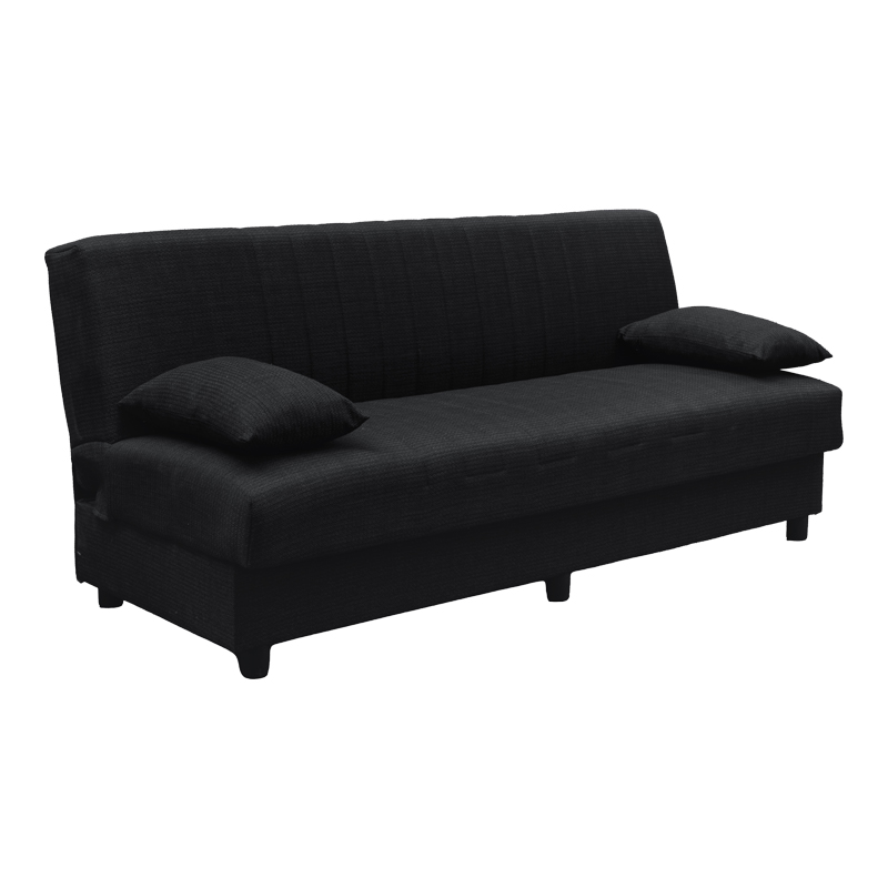 438-000001 Three seater sofabed Romina with storege space beige fabric 180x75x85cm - Слика 1