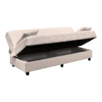 Three seater sofabed Romina with storege space brown fabric 180x75x85cm - Слика 4