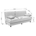 Three seater sofabed Romina with storege space brown fabric 180x75x85cm - Слика 6