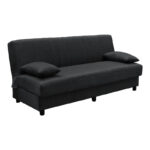 Three seater sofabed Romina with storege space grey fabric 180x75x85cm