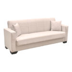 Vox Sofa bed three seater with storage space beige fabric 210x84x83cm