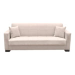Vox Sofa bed three seater with storage space beige fabric 210x84x83cm - Слика 4