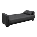 Vox Sofa bed three seater with storage space grey fabric 210x84x83cm - Слика 2