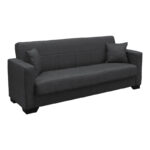 Vox Sofa bed three seater with storage space grey fabric 210x84x83cm