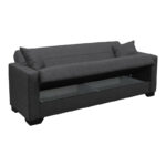 Vox Sofa bed three seater with storage space grey fabric 210x84x83cm - Слика 3