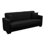 Vox Sofa bed three seater with storage space anthracite fabric 210x84x83cm