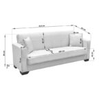 Vox Sofa bed three seater with storage space anthracite fabric 210x84x83cm - Слика 5