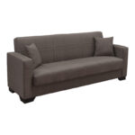 Vox Sofa bed three seater with storage space brown fabric 210x84x83cm