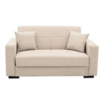 Vox Sofa bed two seater with storage space beige fabric 150x84x83cm - Слика 3