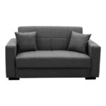Vox Sofa bed two seater with storage space grey fabric 150x84x83cm - Слика 3