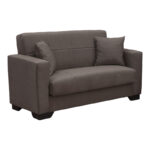 Vox Sofa bed two seater with storage space brown fabric 150x84x83cm