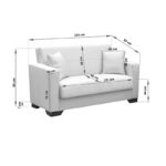 Vox Sofa bed two seater with storage space brown fabric 150x84x83cm - Слика 3