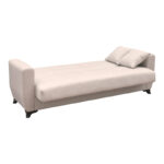 Sofa Bed Modesto three seater with storage space beige fabric 215x84x83cm - Слика 2