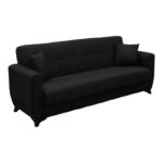 Sofa Bed Modesto three seater with storage space anthracite fabric 215x84x83cm