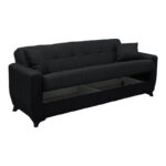 Sofa Bed Modesto three seater with storage space anthracite fabric 215x84x83cm - Слика 3