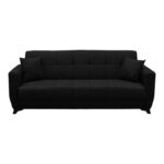 Sofa Bed Modesto three seater with storage space anthracite fabric 215x84x83cm - Слика 4
