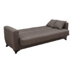 Sofa Bed Modesto three seater with storage space brown fabric 215x84x83cm - Слика 2
