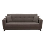 Sofa Bed Modesto three seater with storage space brown fabric 215x84x83cm - Слика 4