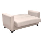 Sofa Bed Modesto two seater with storage space beige fabric 155x84x83cm - Слика 2