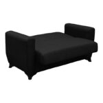 Sofa Bed Modesto two seater with storage space anthracite fabric 155x84x83cm - Слика 2