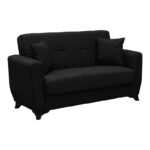 Sofa Bed Modesto two seater with storage space anthracite fabric 155x84x83cm