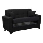 Sofa Bed Modesto two seater with storage space anthracite fabric 155x84x83cm - Слика 3