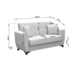 Sofa Bed Modesto two seater with storage space brown fabric 155x84x83cm - Слика 4