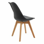 Chair Gaston PP and PU color black with wooden legs in natural finish 43x51x75cm - Image 3