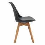 Chair Gaston PP and PU color black with wooden legs in natural finish 43x51x75cm - Image 5