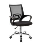 Recline office chair Berto with black mesh fabric and chrome base 60x48x85-95cm